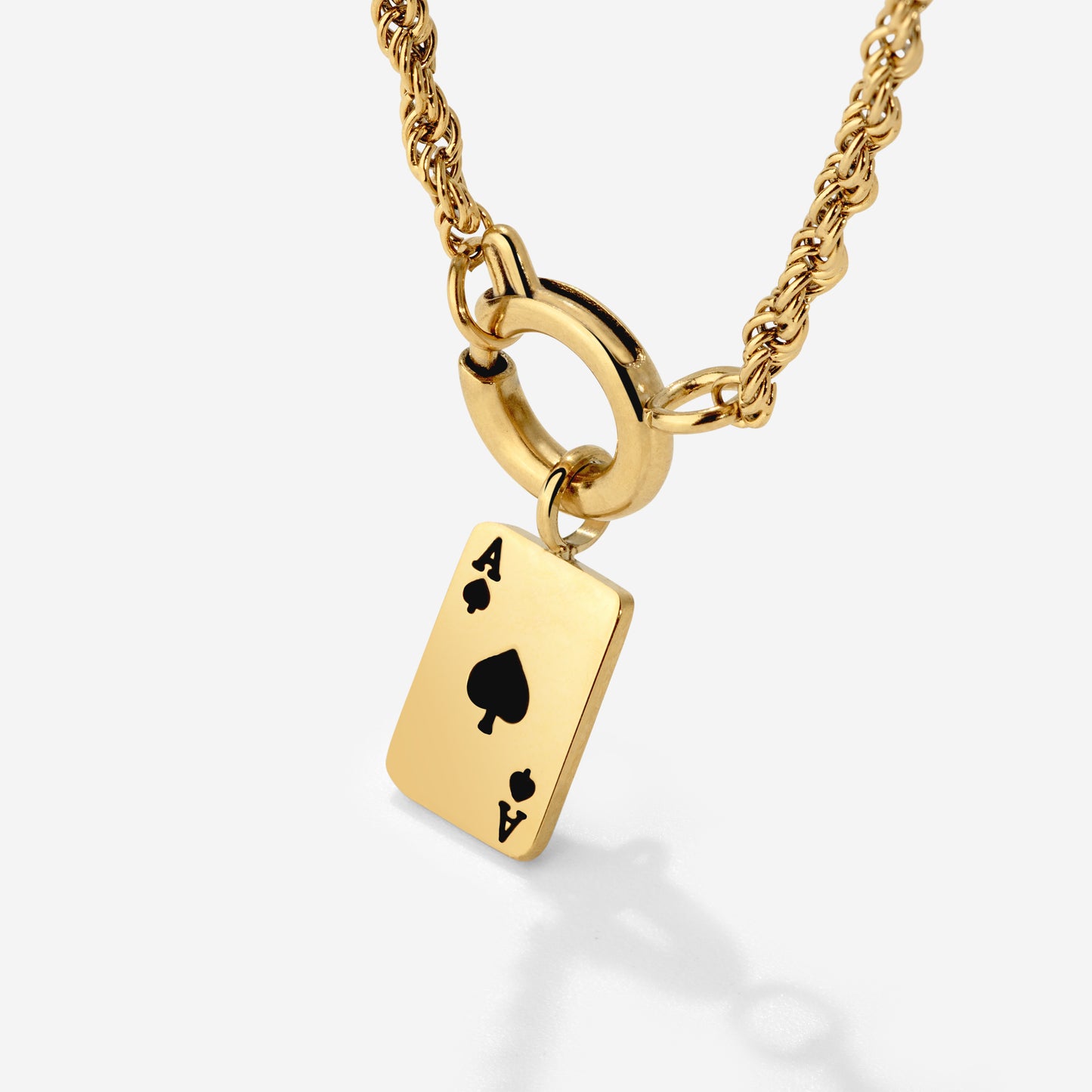 Aced Rope Chain Necklace Set Gold