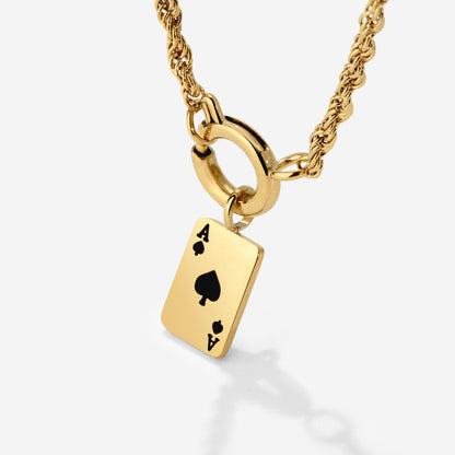 Aced Rope Chain Necklace Set Gold