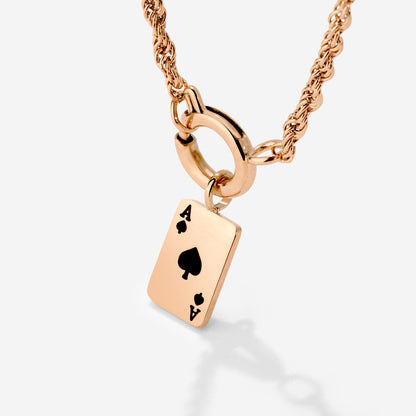 Aced Rope Chain Necklace Set Roségold