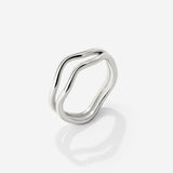 Double Wave Ring Silber
