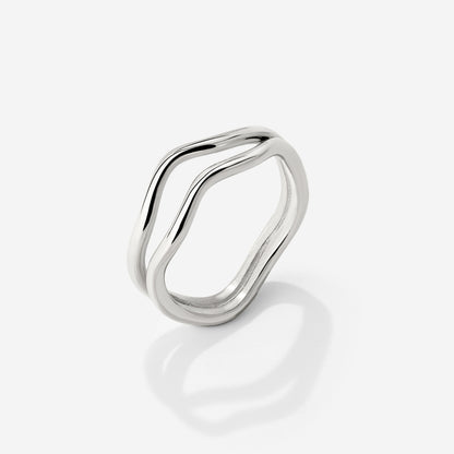 Double Wave Ring Silber