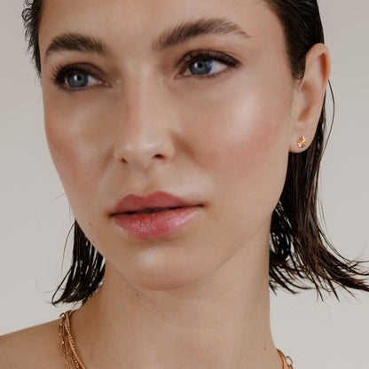 Glass Heart Studs Roségold