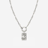 Glowing Heart Singapore Chain Necklace Set Silber
