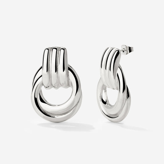 Infinity Loop Hoops Silber