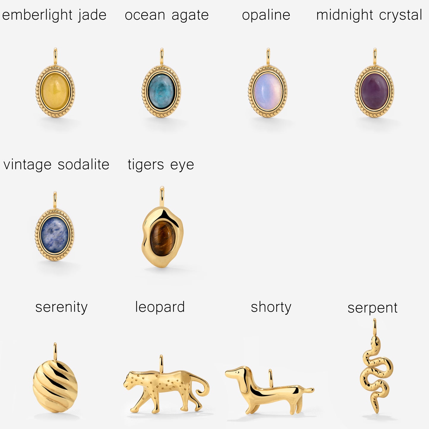 Oval Links Charm Necklace Set