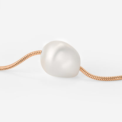 Minimalist Pearl Necklace Roségold