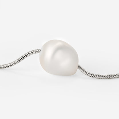 Minimalist Pearl Necklace Silber