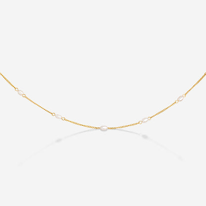 Pearl after Pearl Choker Gold