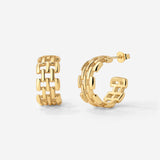 Reverie Hoop Studs Gold