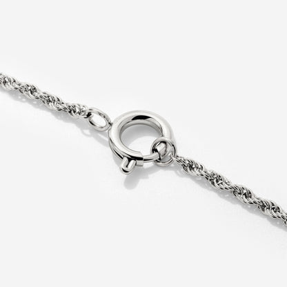 Rope Chain Charm Necklace Silber