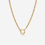 Rope Chain Charm Necklace Gold