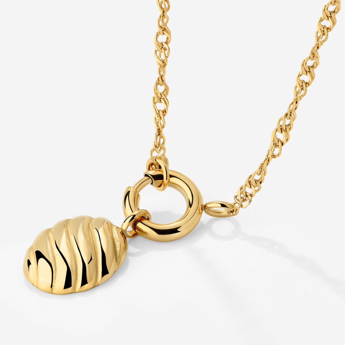 Serenity Singapore Chain Necklace Set Gold