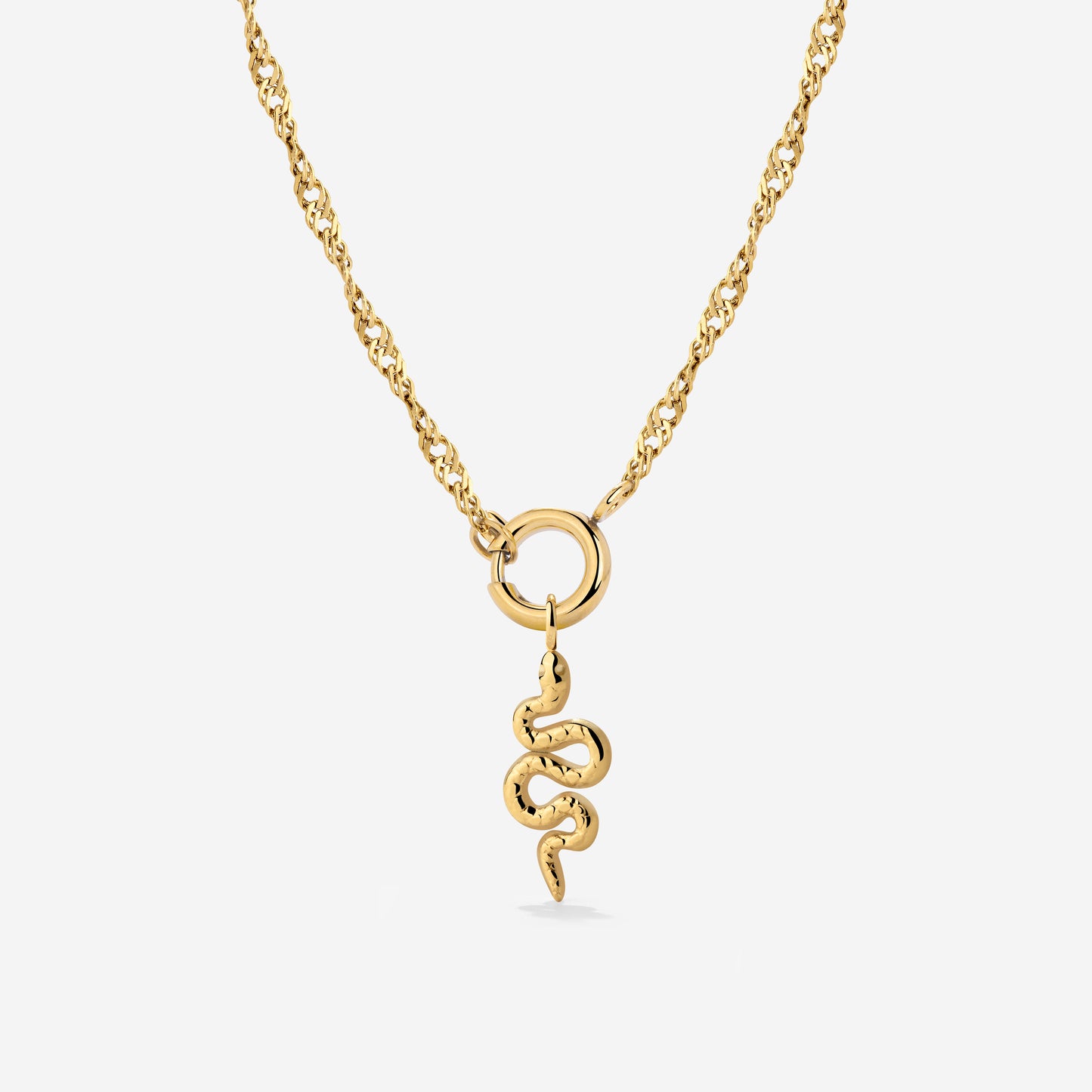 Serpent Singapore Chain Necklace Set Gold