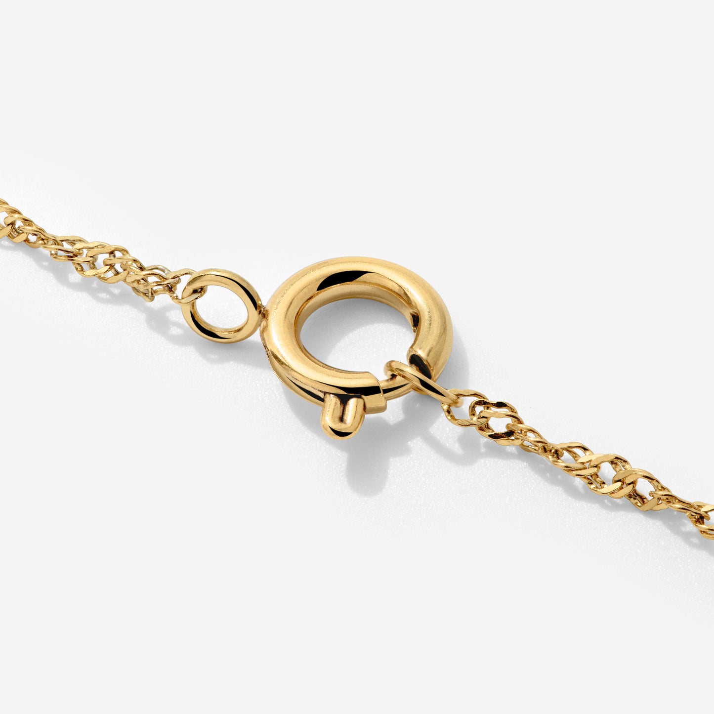 Singapore Chain Charm Necklace Gold