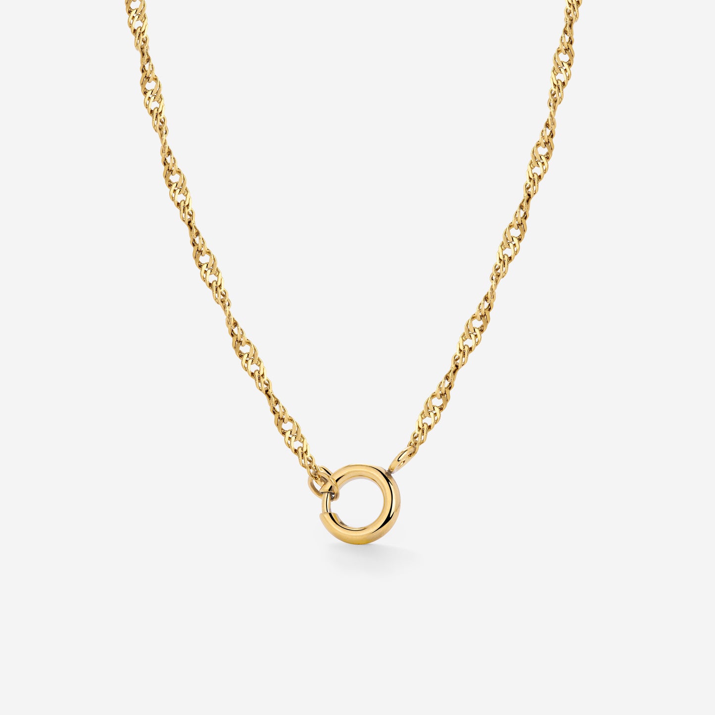 Singapore Chain Charm Necklace Gold