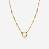 Singapore Chain Charm Necklace Gold