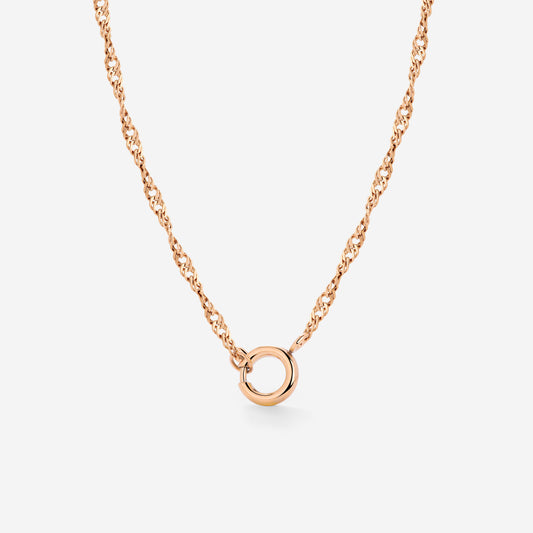 Singapore Chain Charm Necklace Roségold