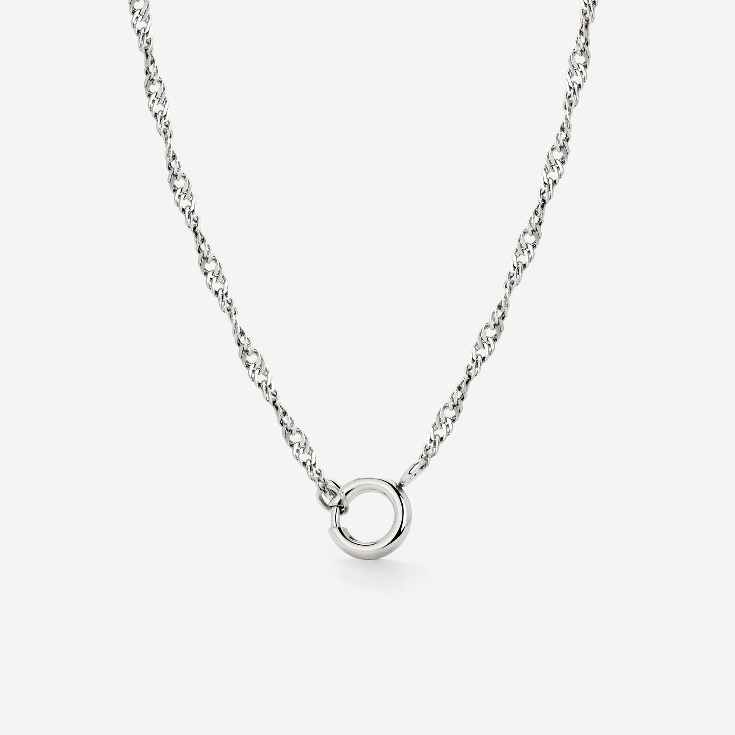 Singapore Chain Charm Necklace Silber
