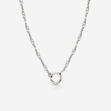 Singapore Chain Charm Necklace Silber