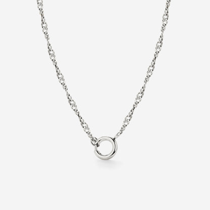 Singapore Chain Charm Necklace Silber