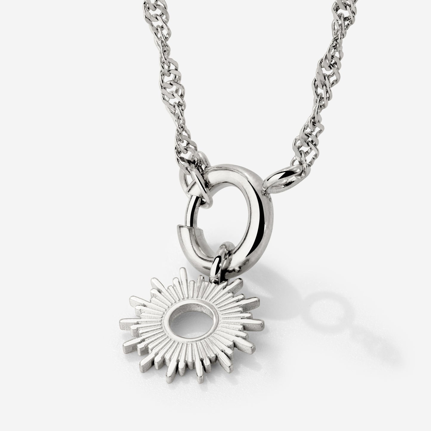Sun Ray Singapore Chain Necklace Set Silber