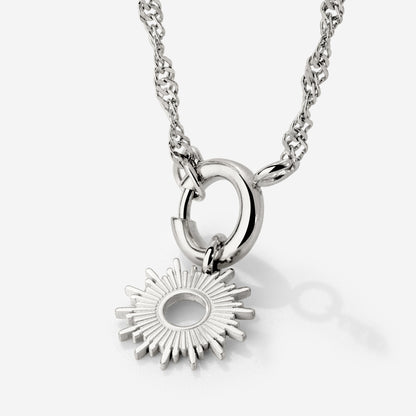 Sun Ray Singapore Chain Necklace Set Silber