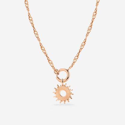 Sun Ray Singapore Chain Necklace Set Roségold