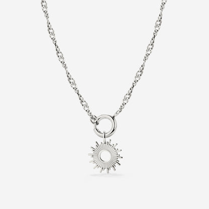 Sun Ray Singapore Chain Necklace Set Silber