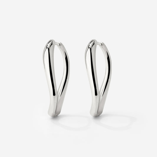 Timeless Oval Hoops Silber
