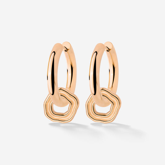 Chunky Coastal Charm Hoop Set Medium Roségold