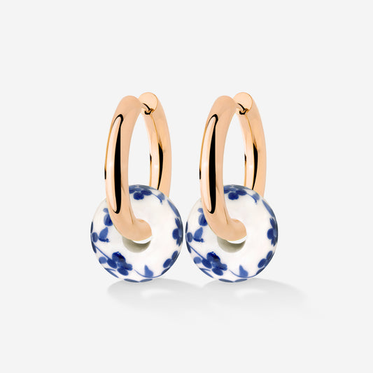 Chunky Flower Tile Hoop Set Medium Roségold