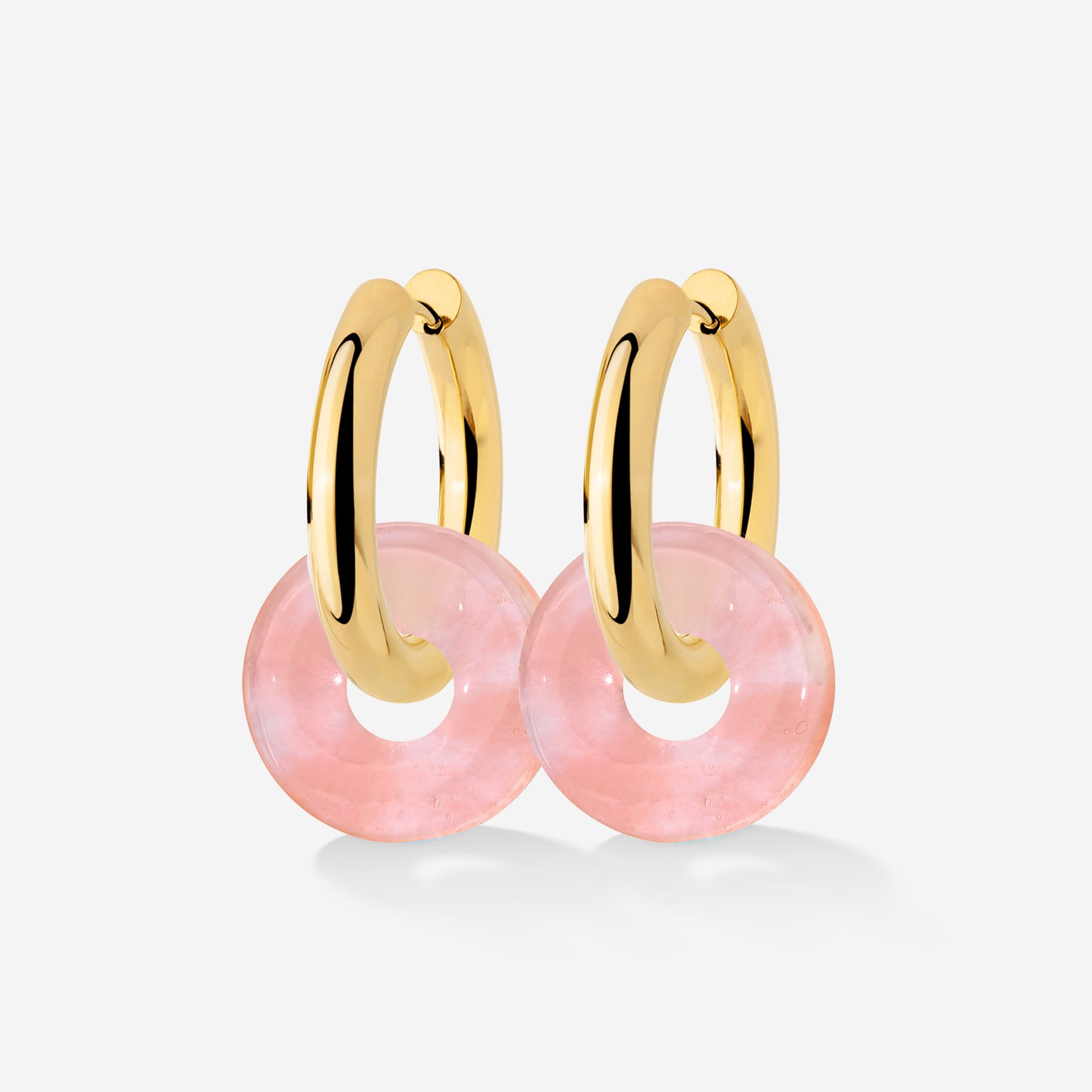 Chunky Peachy Donut Hoop Set Medium Gold