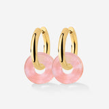 Chunky Peachy Donut Hoop Set Medium Gold