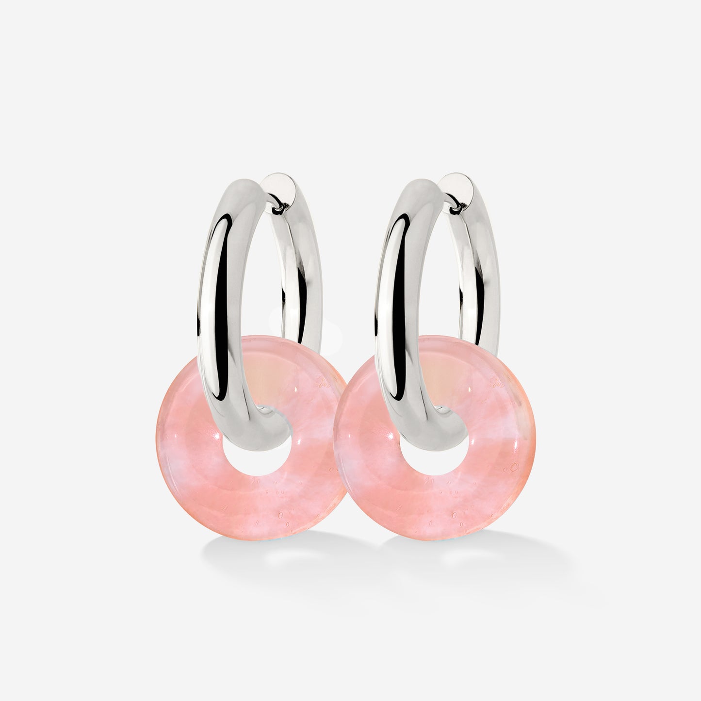 Chunky Peachy Donut Hoop Set Medium Silber