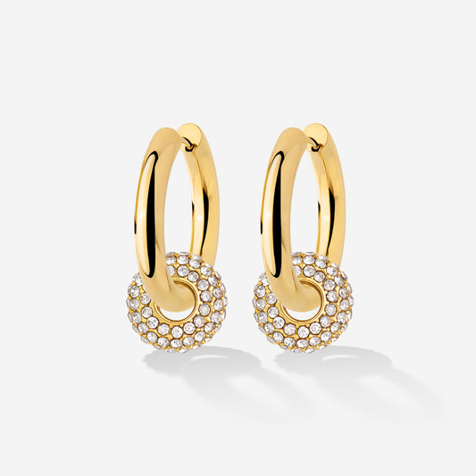 Chunky Radiant Wheel Hoop Set Medium Gold