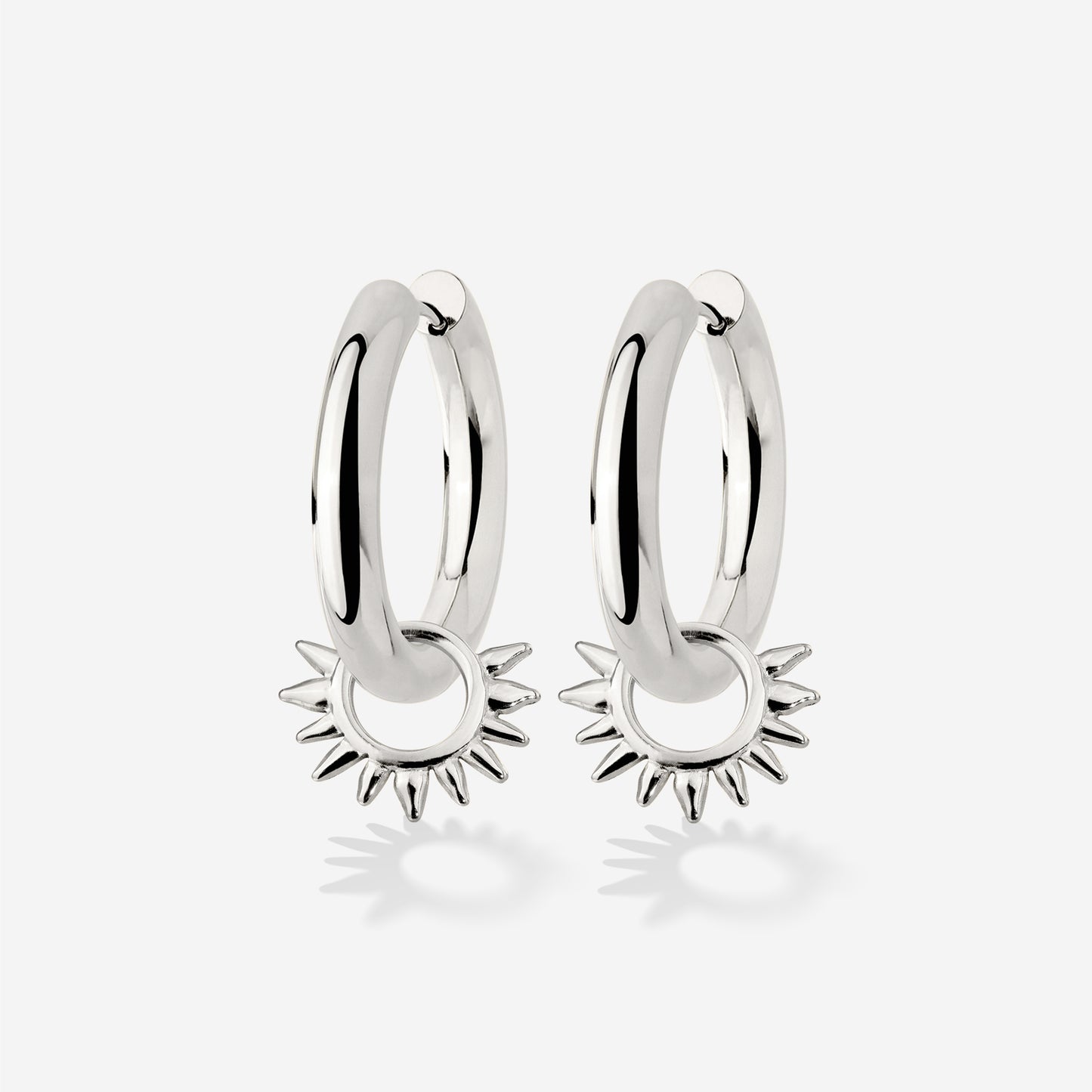 Chunky Sun Lover Hoop Set Medium Silber