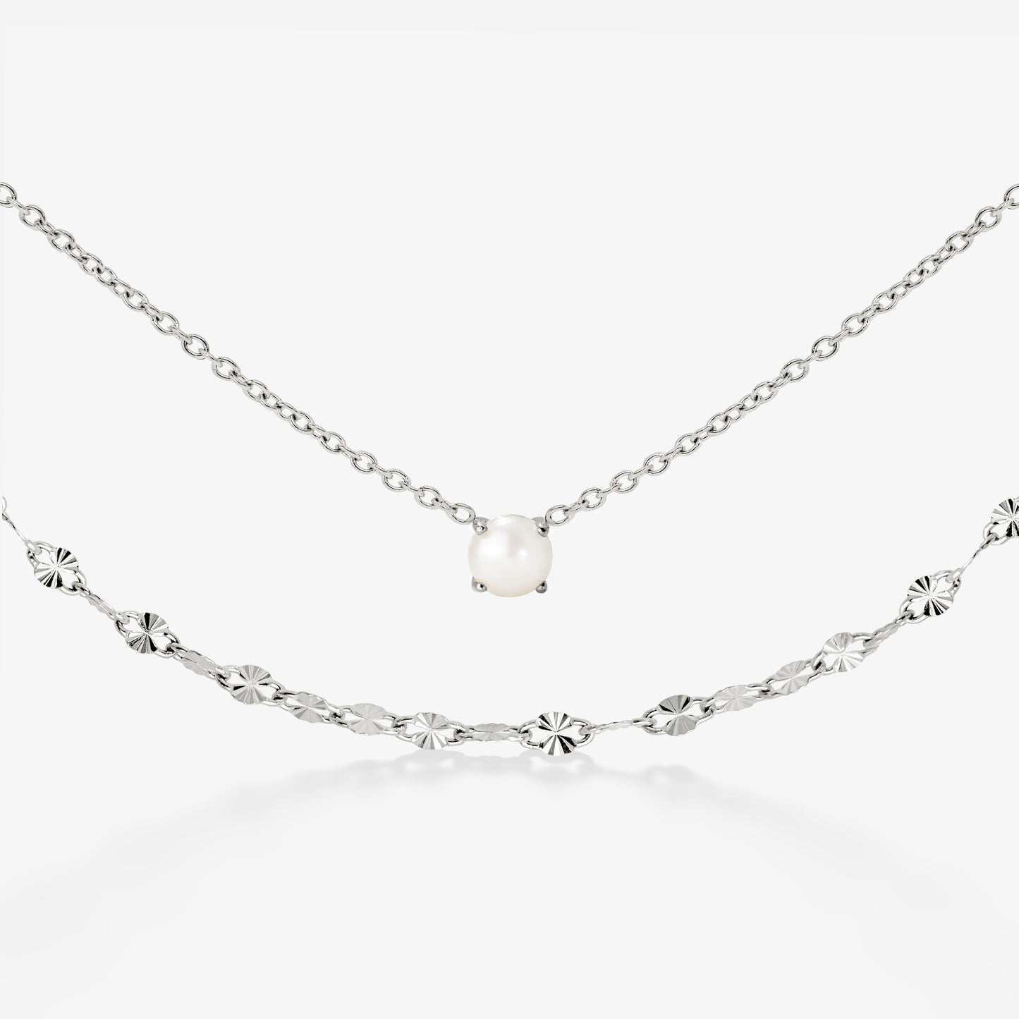 Delicate Pearl Bundle Silber