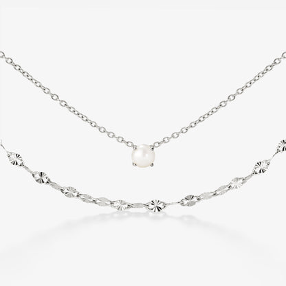 Delicate Pearl Bundle Silber