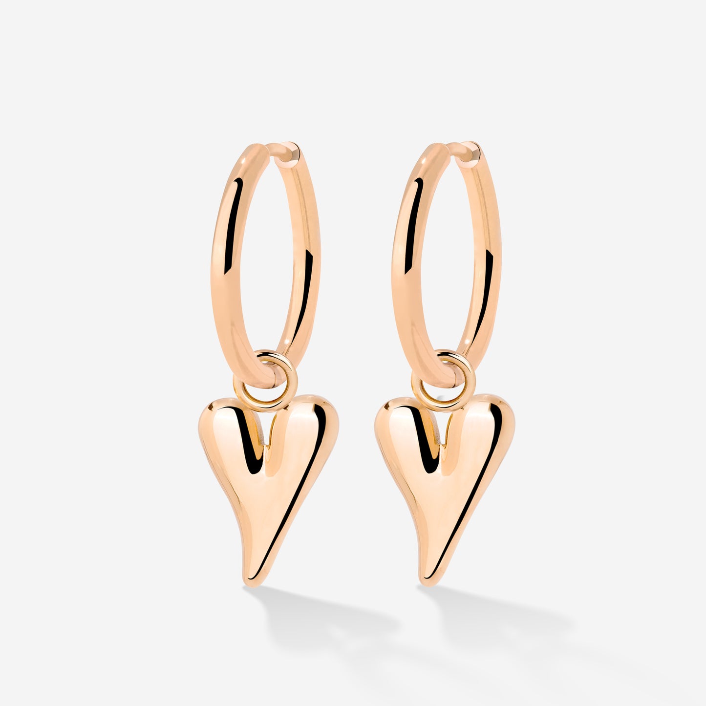 Flowy Heart Hoop Set Medium Roségold