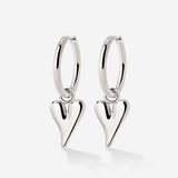 Flowy Heart Hoop Set Medium Silber