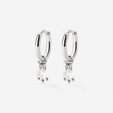 Tres Perlas Hoop Set Silber