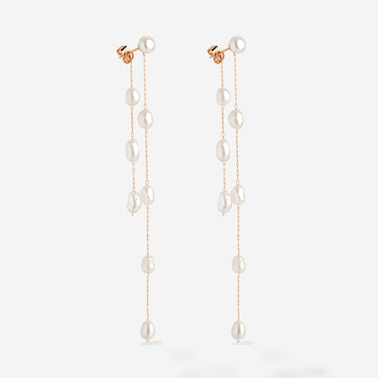 Jules Unique Pearl Fall Studs Roségold
