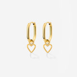 Light Heart Oval Hoopies Gold