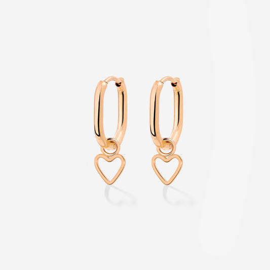Light Heart Oval Hoopies Roségold