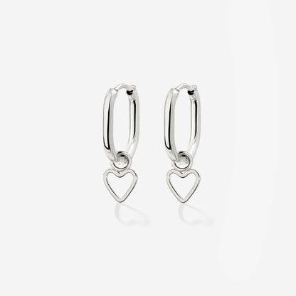 Light Heart Oval Hoopies Silber