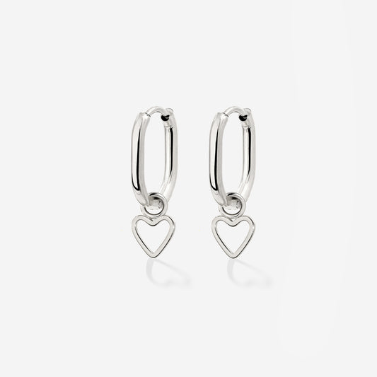 Light Heart Oval Hoopies Silber