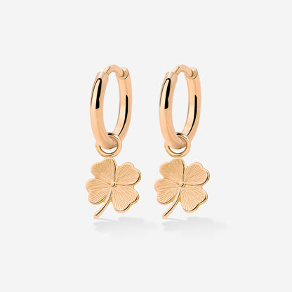 Lucky Clover Hoop Set Small Roségold