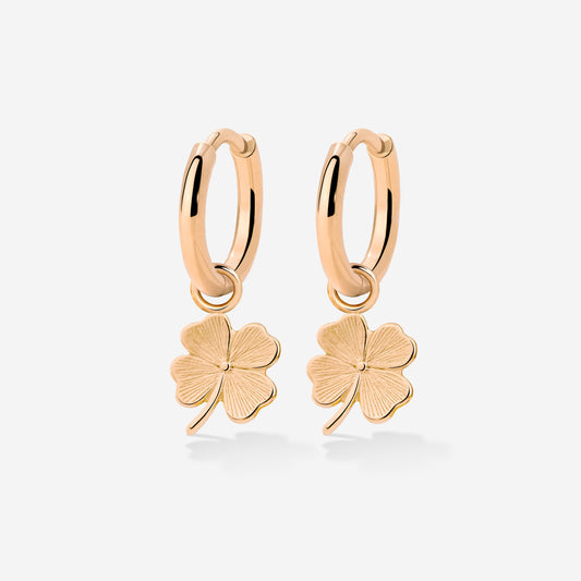 Lucky Clover Hoop Set Small Roségold
