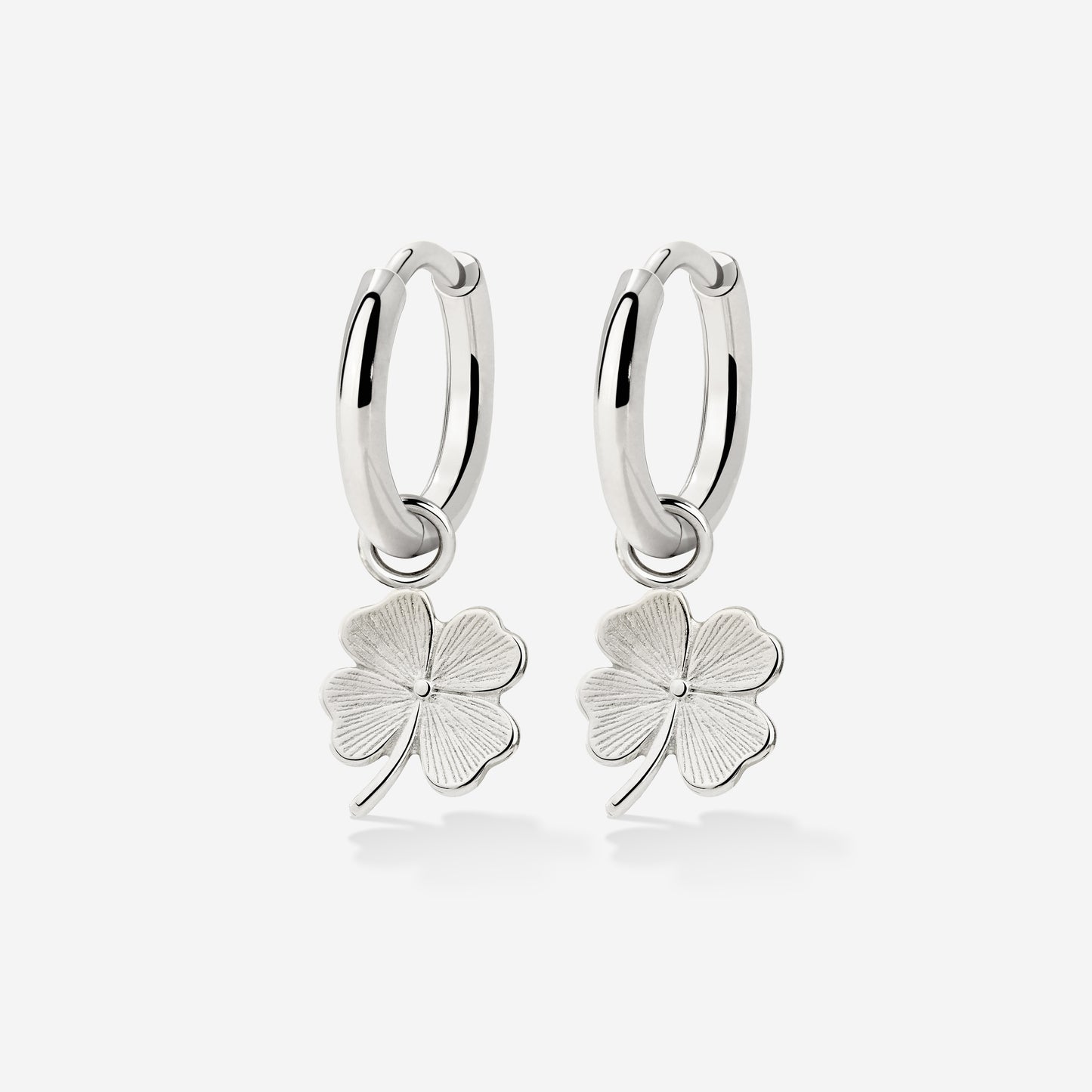 Lucky Clover Hoop Set Small Silber