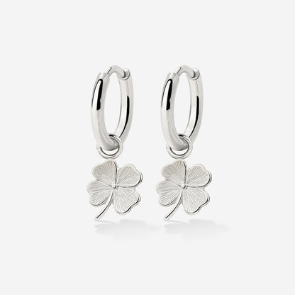 Lucky Clover Hoop Set Small Silber